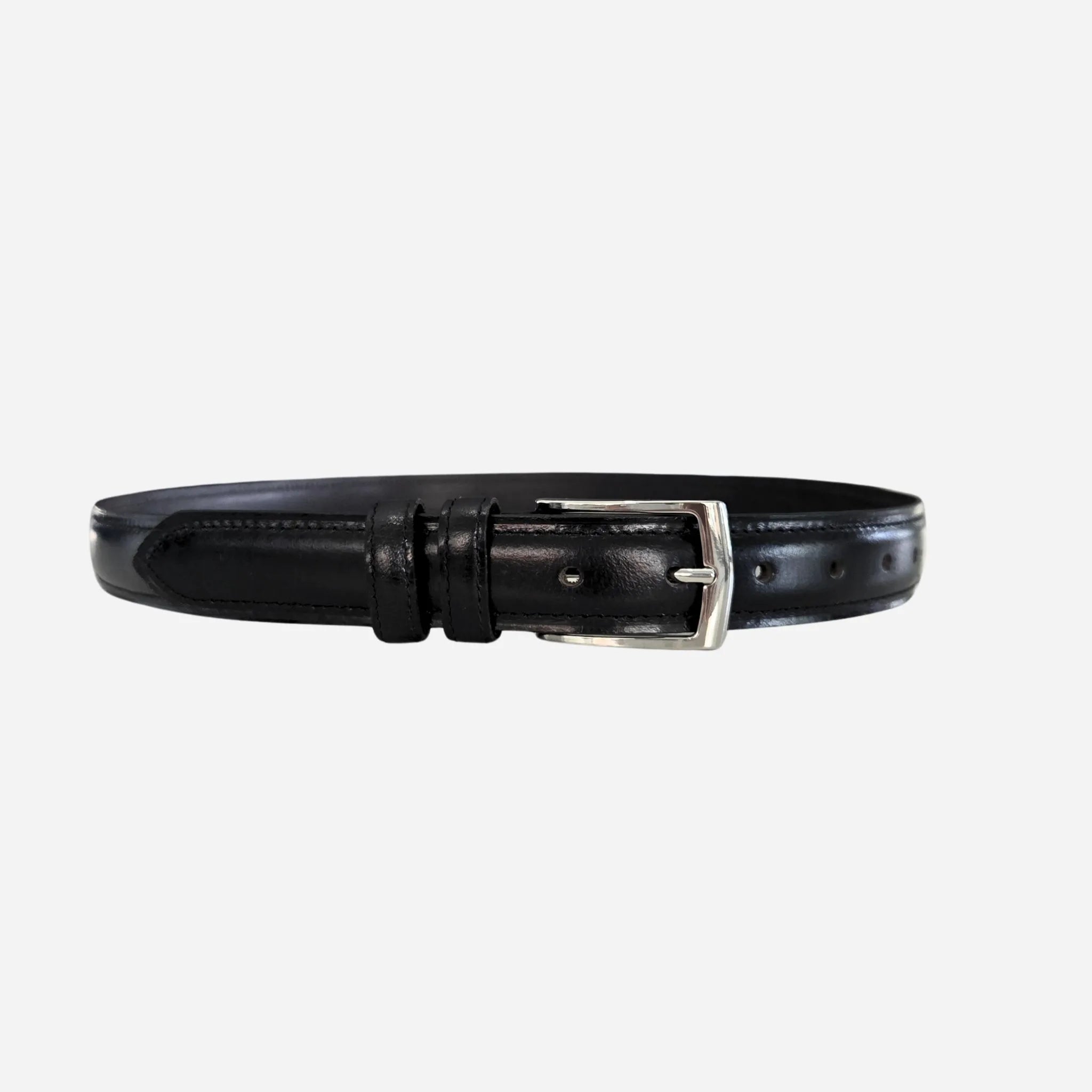 30mm | Black Stitched Leather Belt | Waxed Finish | BeltUp - BeltUp Leather Co.