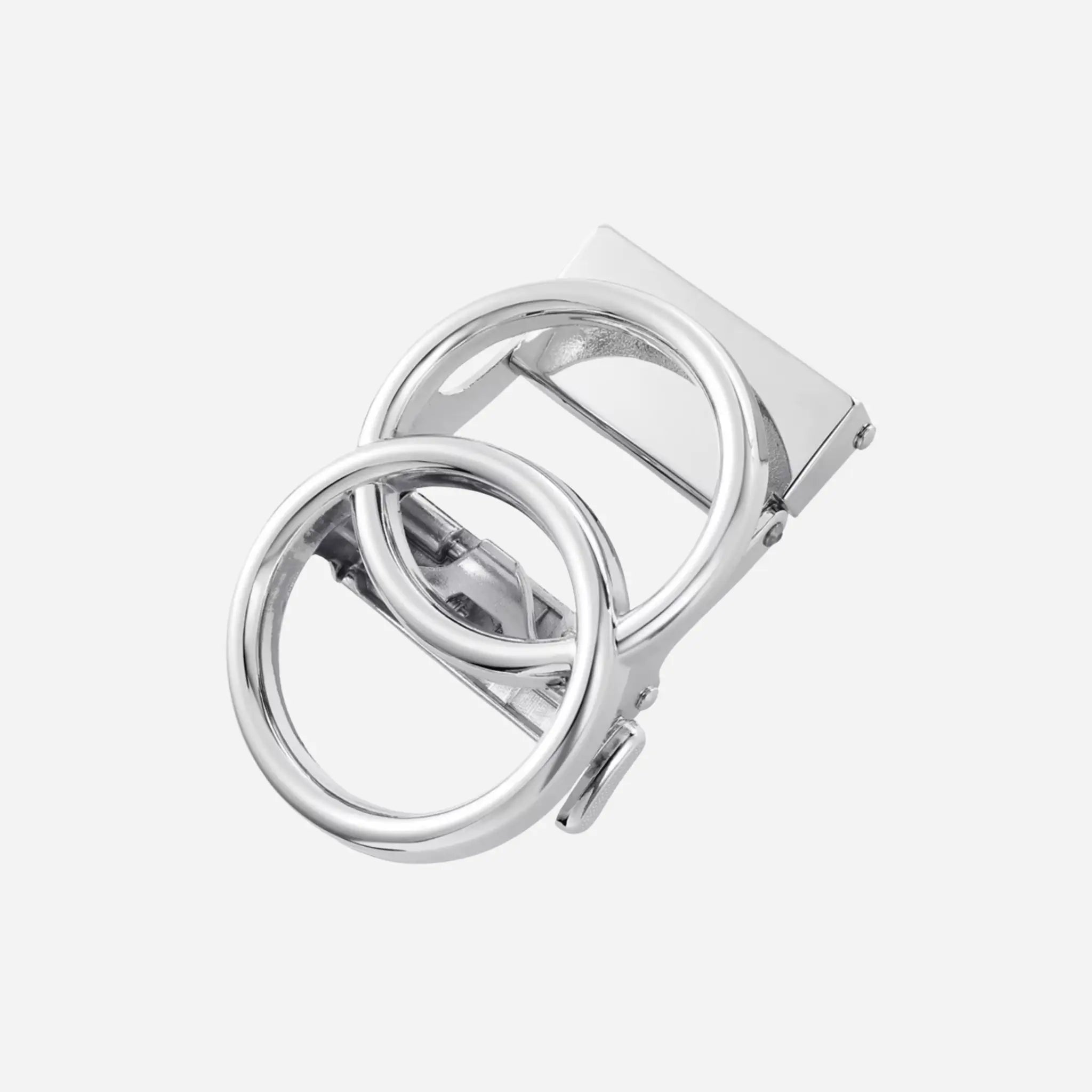 32mm | Silver Double Ring Ratchet Buckle | BeltUp