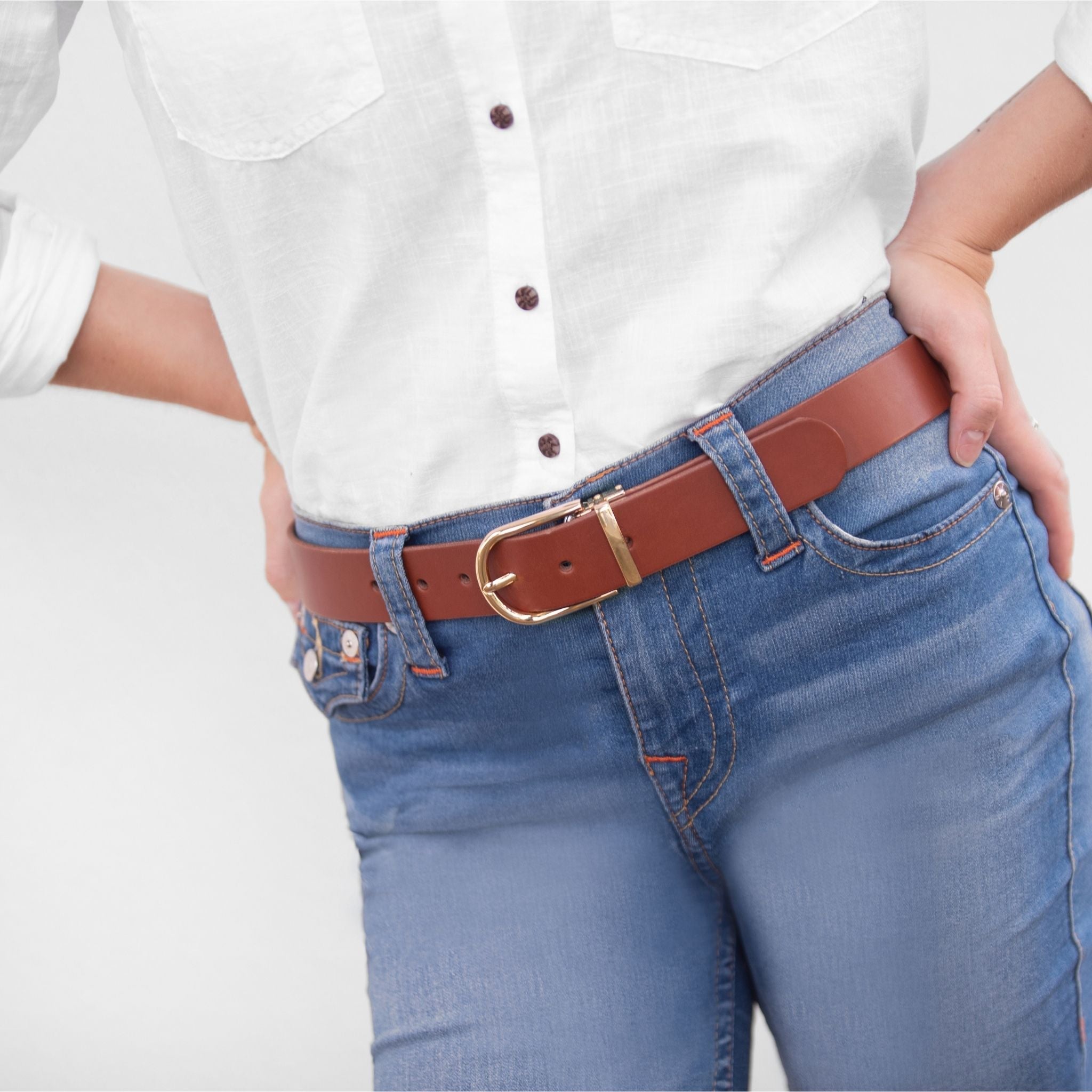 35mm | Tan Full Grain| Slim Gold Buckle - BeltUp Leather Co.