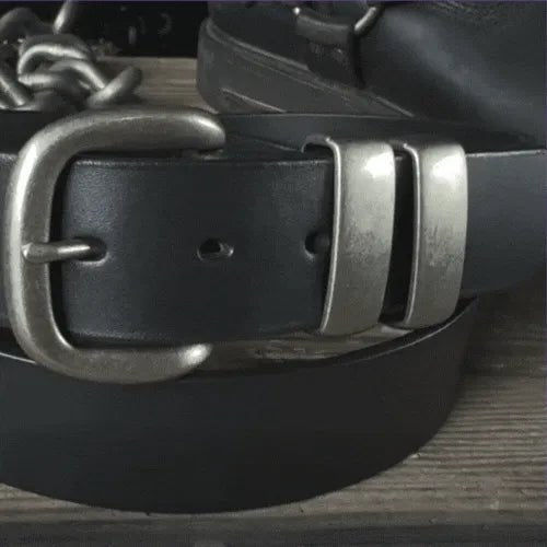 38mm | Black Leather Belt | Double Keeper | BeltUp - BeltUp Leather Co.