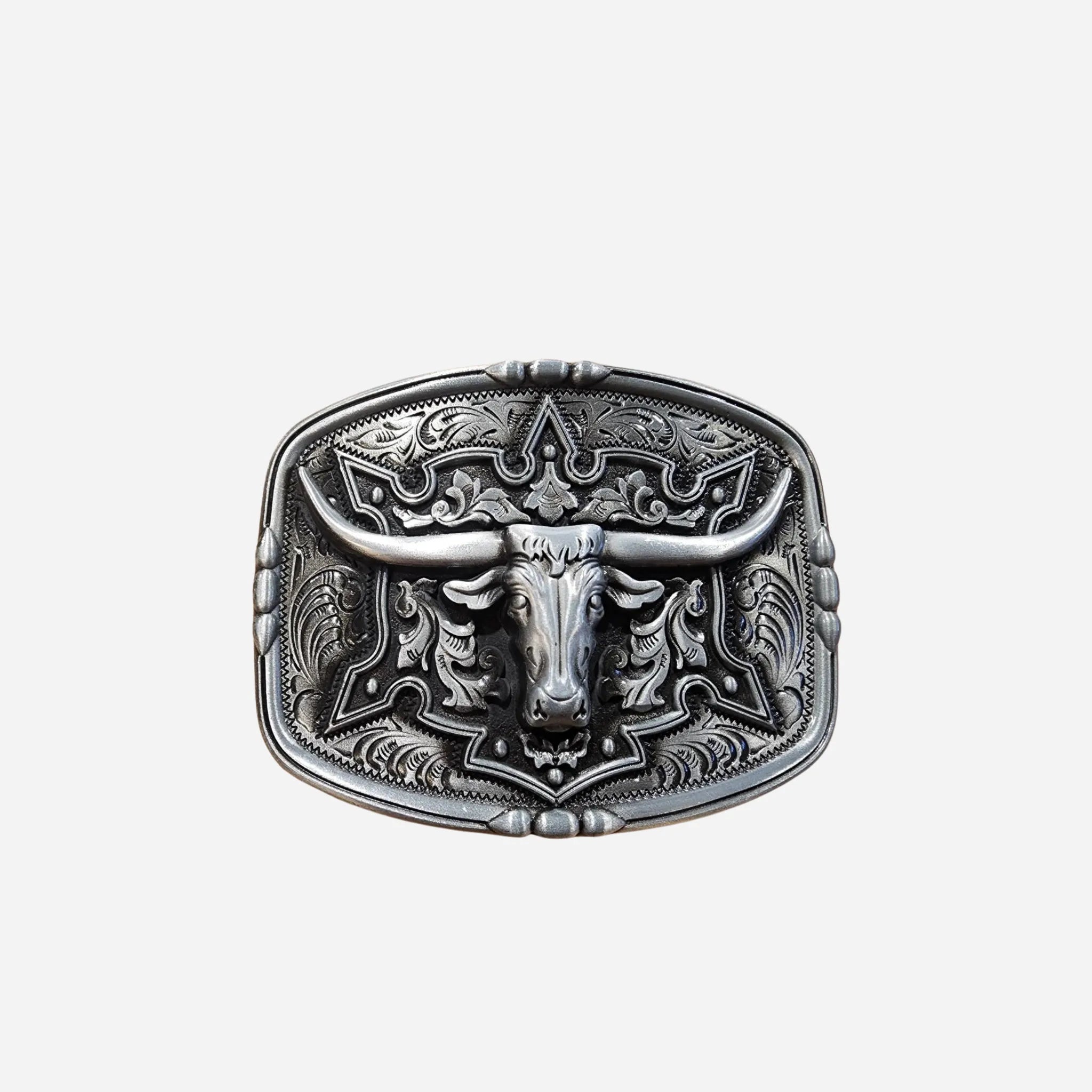 38mm | Western Buckle | Longhorn Silver | BeltUp - BeltUp Leather Co.