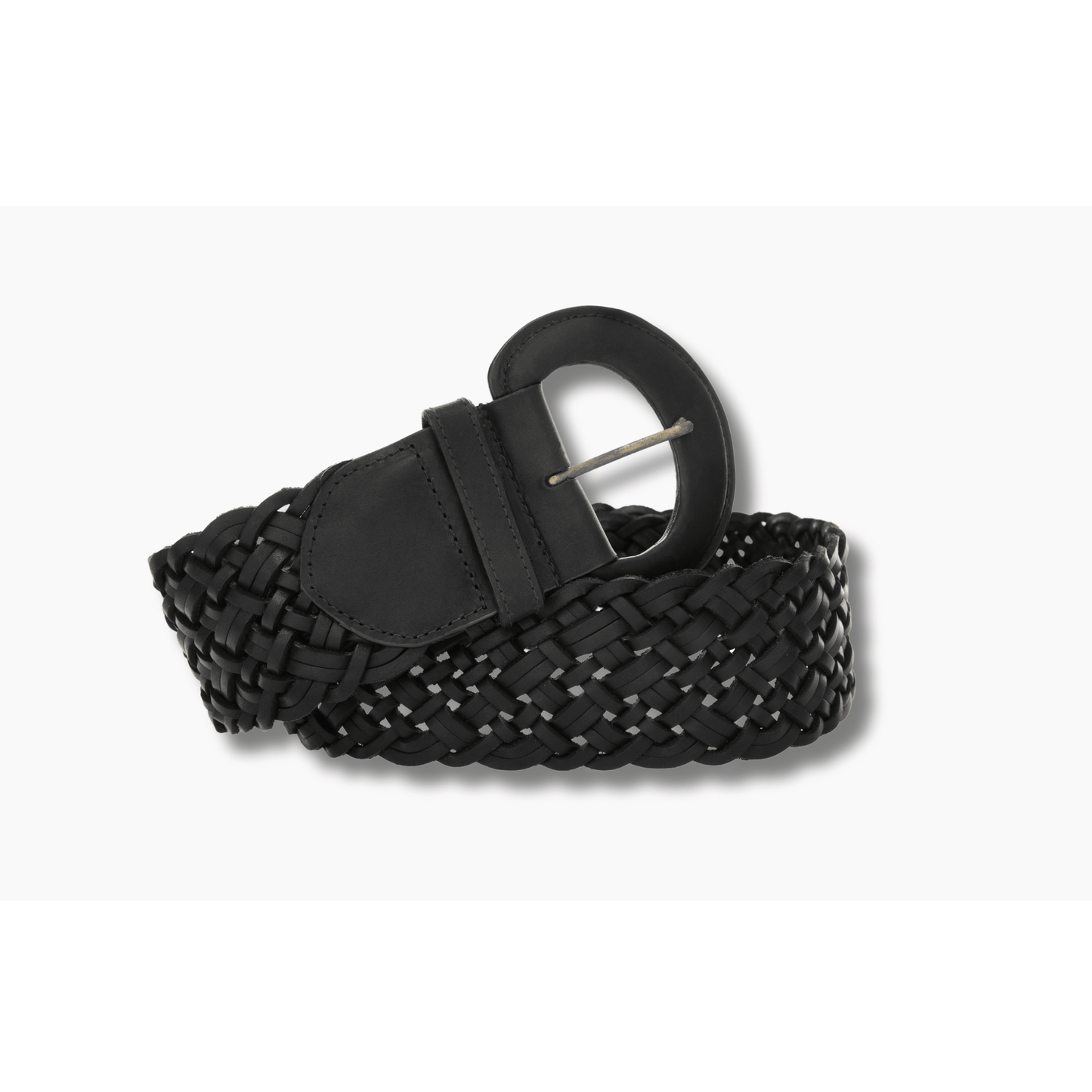 60mm | Black Woven Leather Belt | Wide - BeltUp Leather Co.