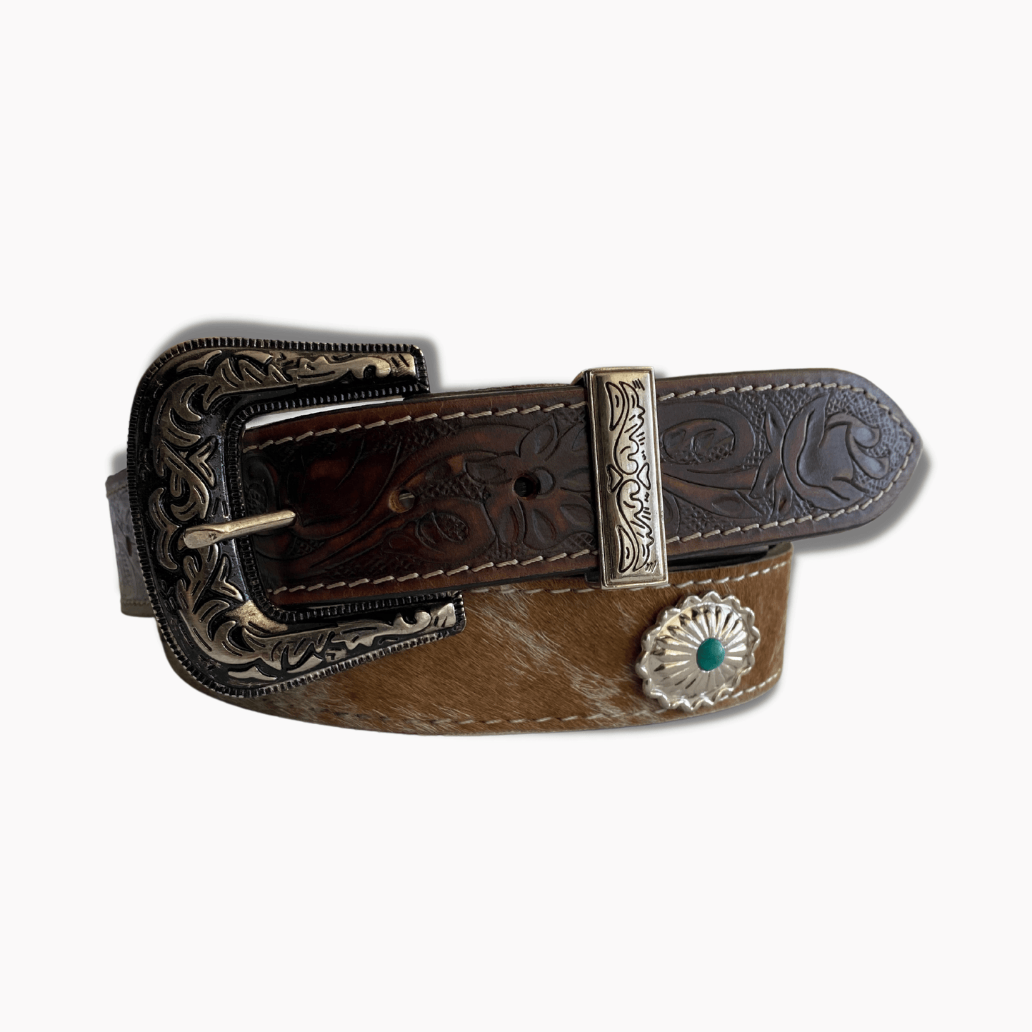 38mm | Brown Belt Hair on Hide | Concho Belt