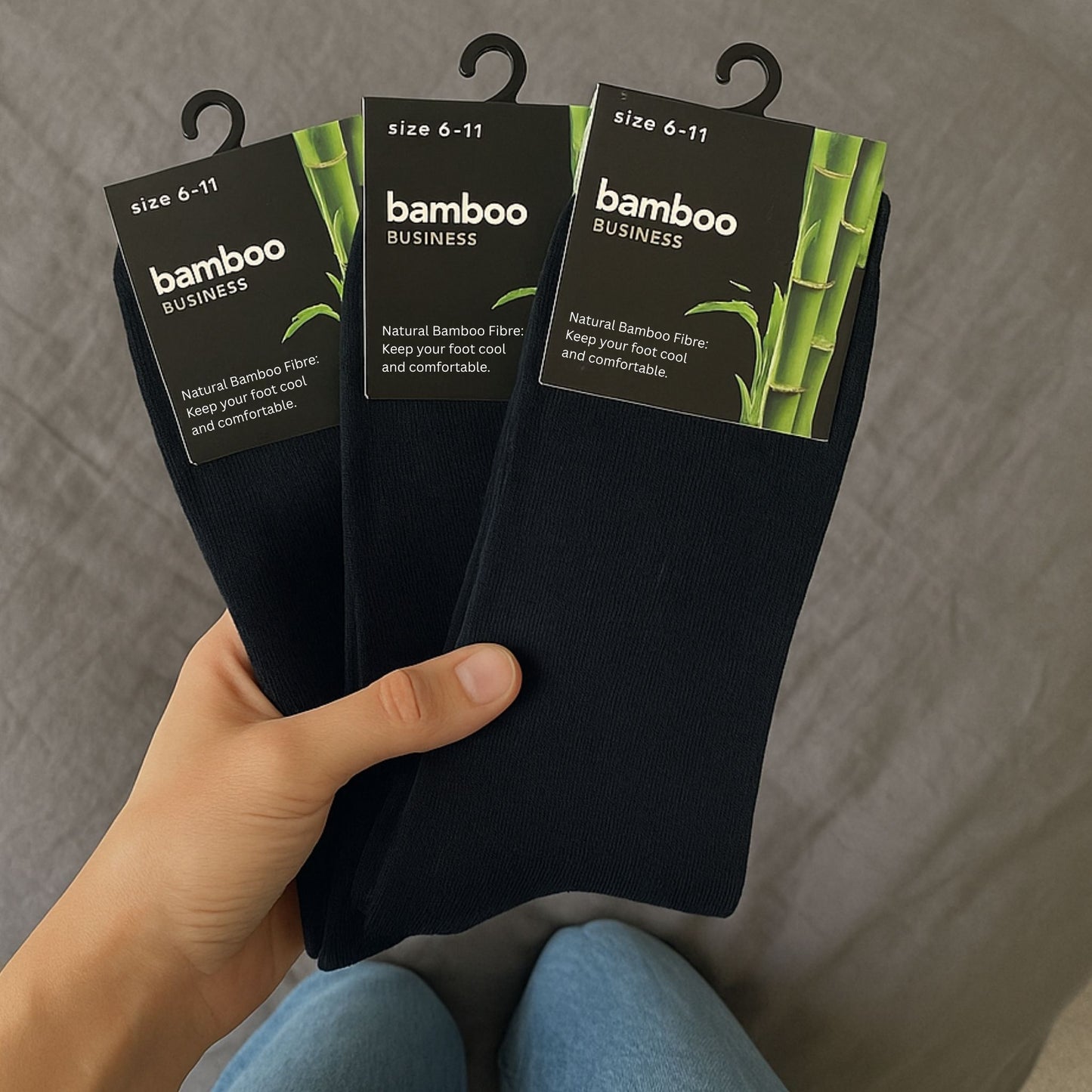 3 x Mens Bamboo Business Socks - Black