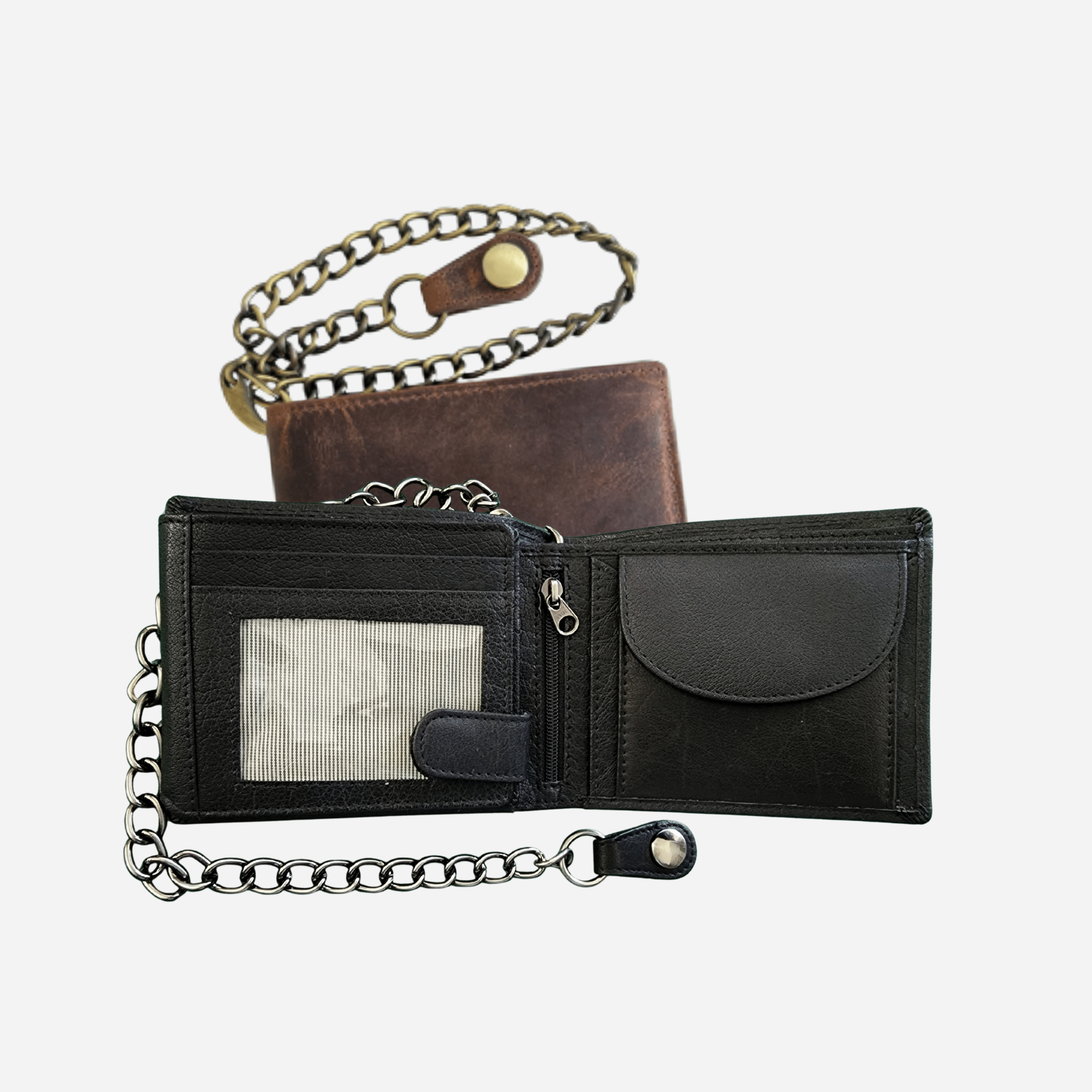 Black and Brown Chain Wallets | Rugged Hide - BeltUp Leather Co.
