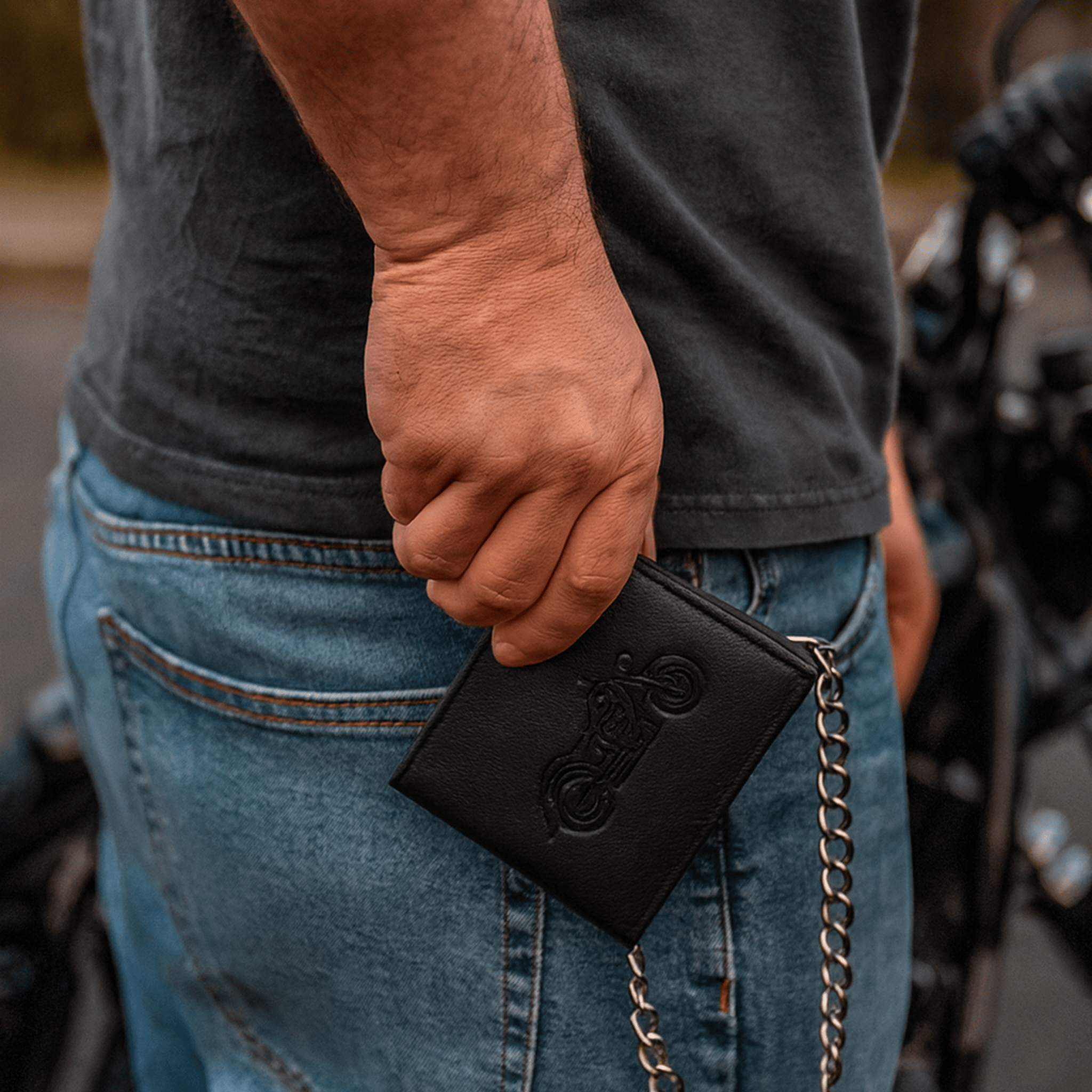 Chain Wallet | Rugged Hide | Bikey - BeltUp Leather Co.
