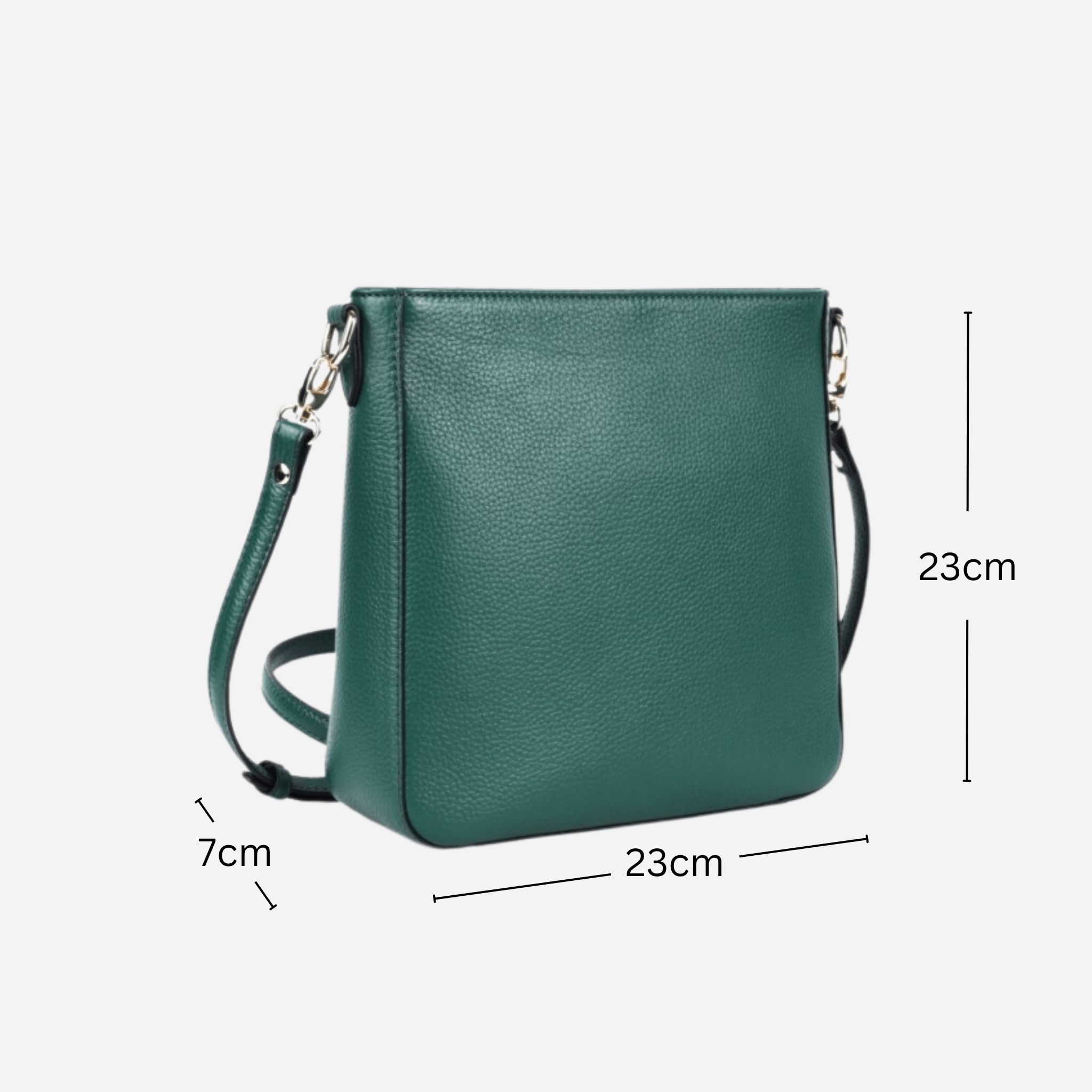 Measurements for Darwin Forrest Green Crossbody Handbag - BeltUp Leather Co.