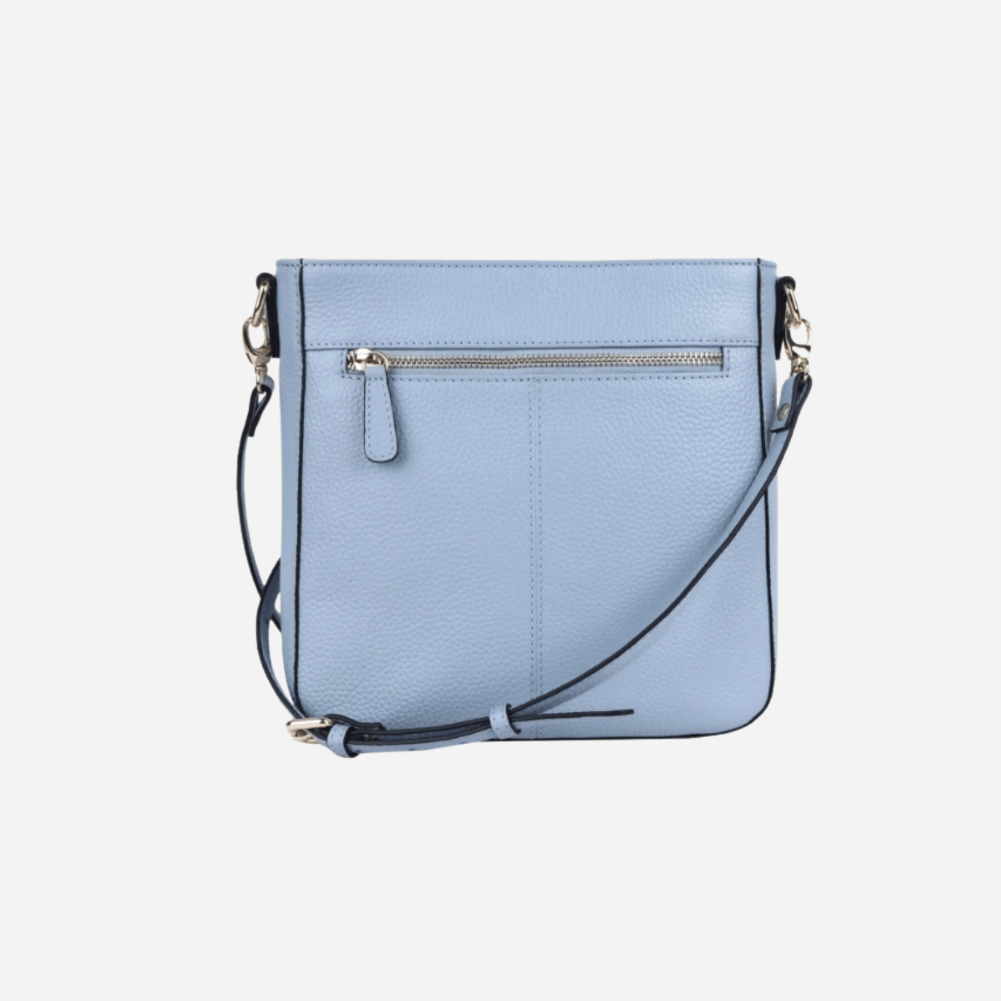 Back View of Powder Blue Crossbody Handbag | Darwin - BeltUp Leather Co.