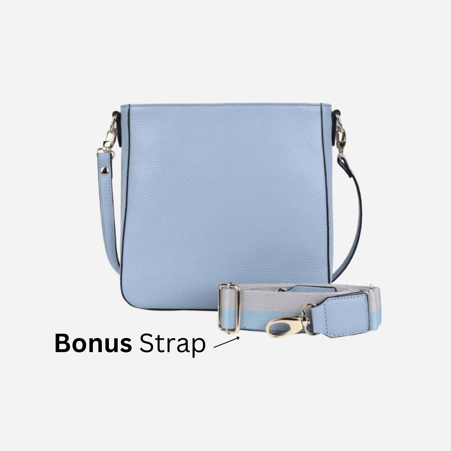 Bonus Bag Strap for Powder Blue Crossbody Handbag | Darwin - BeltUp Leather Co.