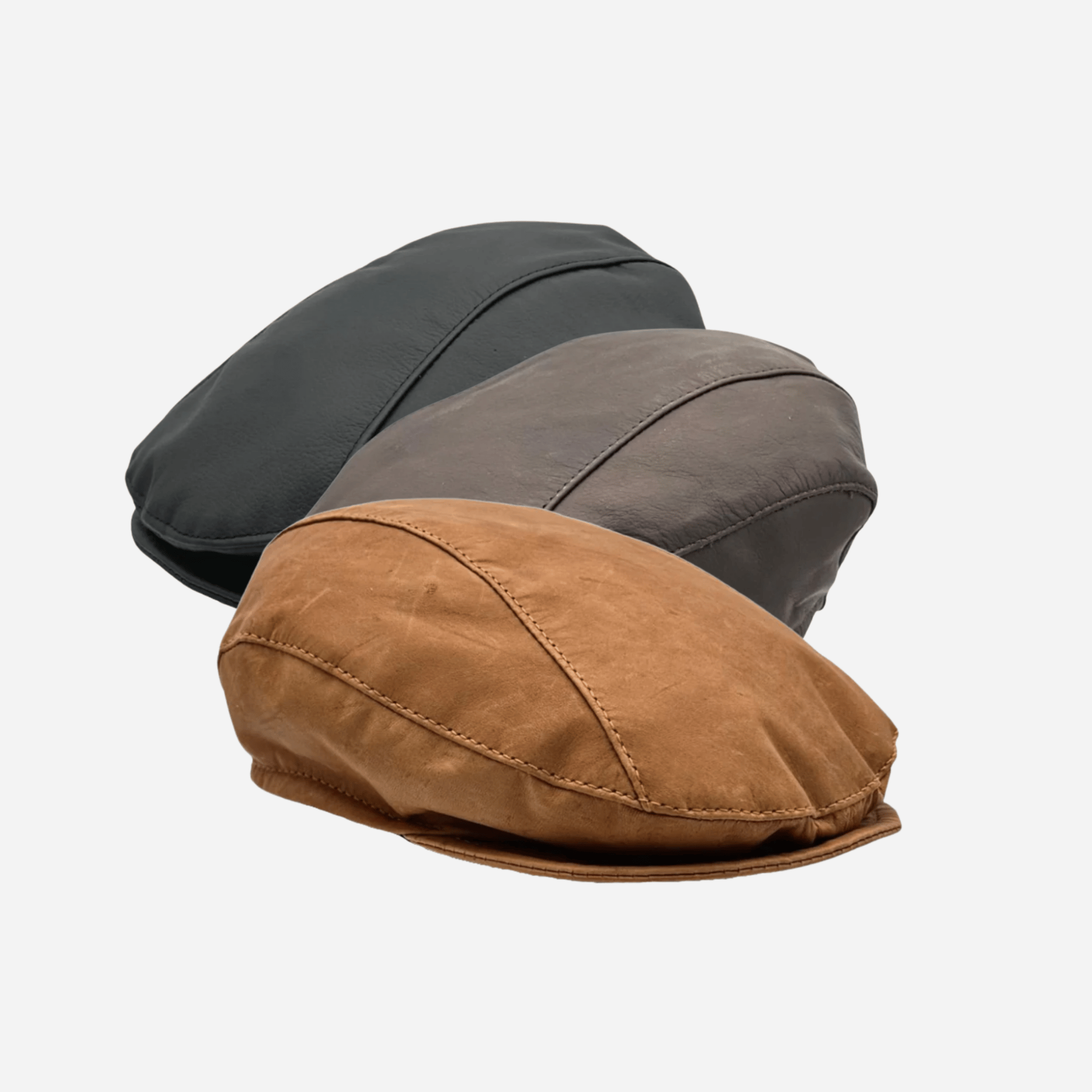 Black, Brown and Tan Kangaroo Leather Drivers Cap - Jacaru