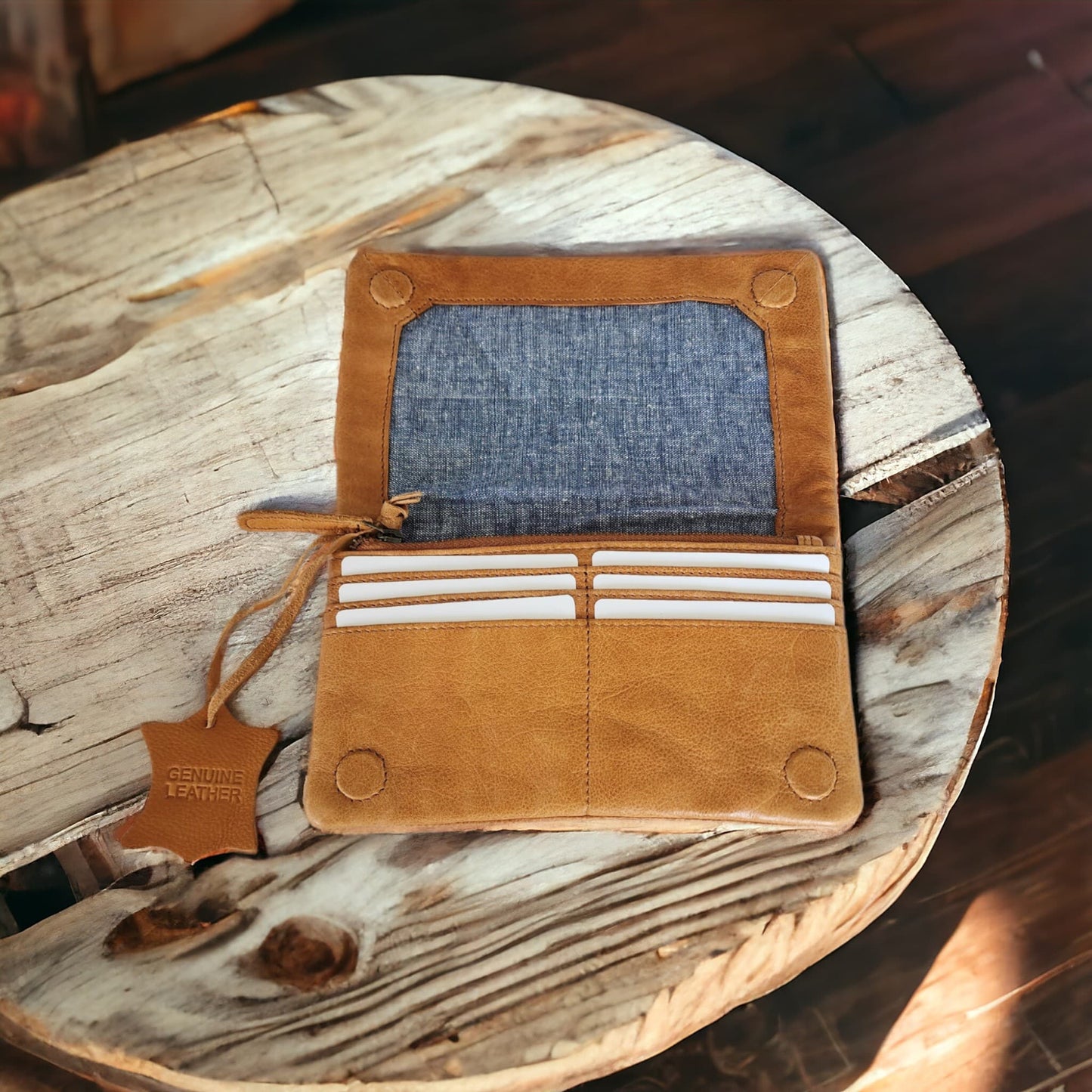 Tan | Purse | Indigo - BeltUp Leather Co.