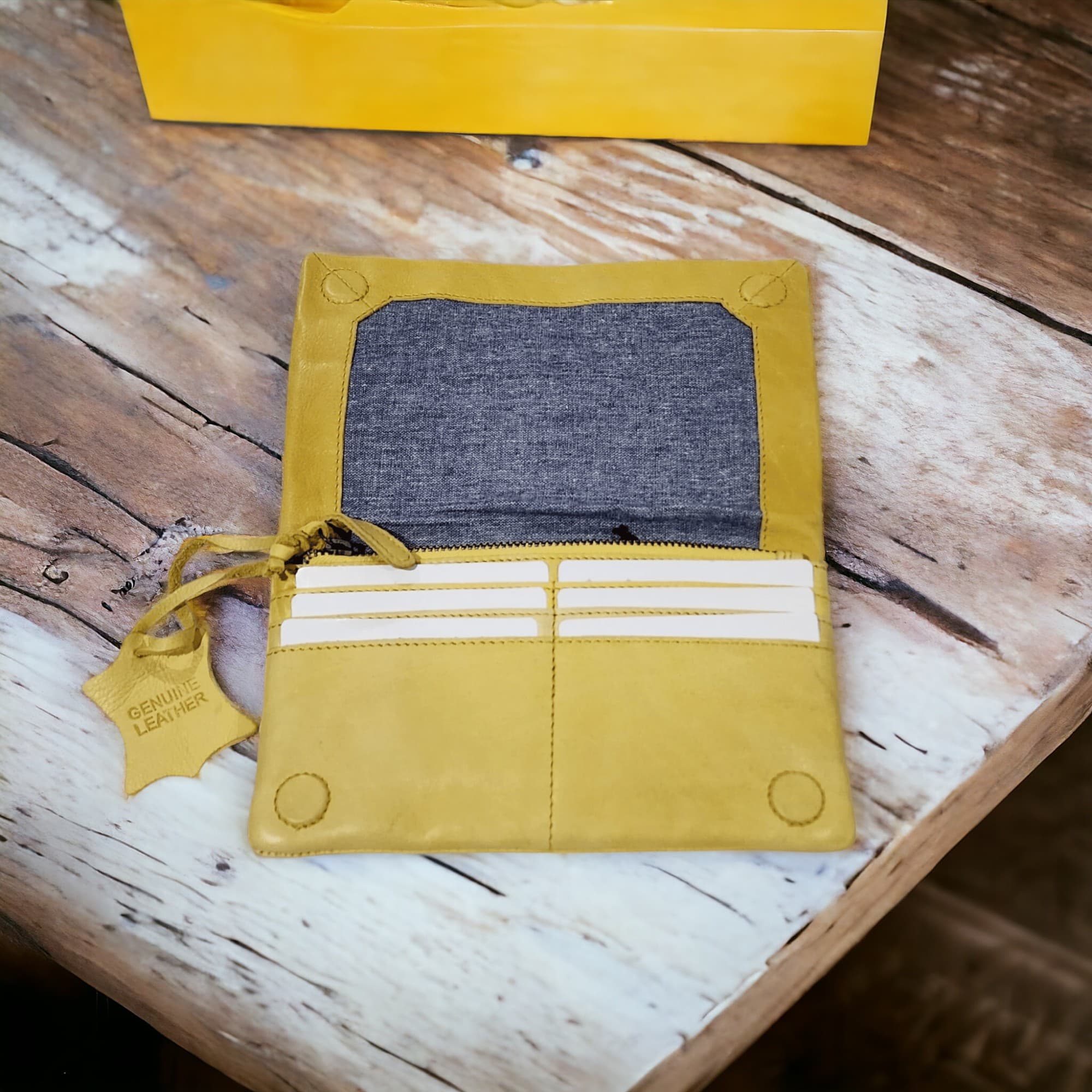 Yellow | Purse | Indigo - BeltUp Leather Co.