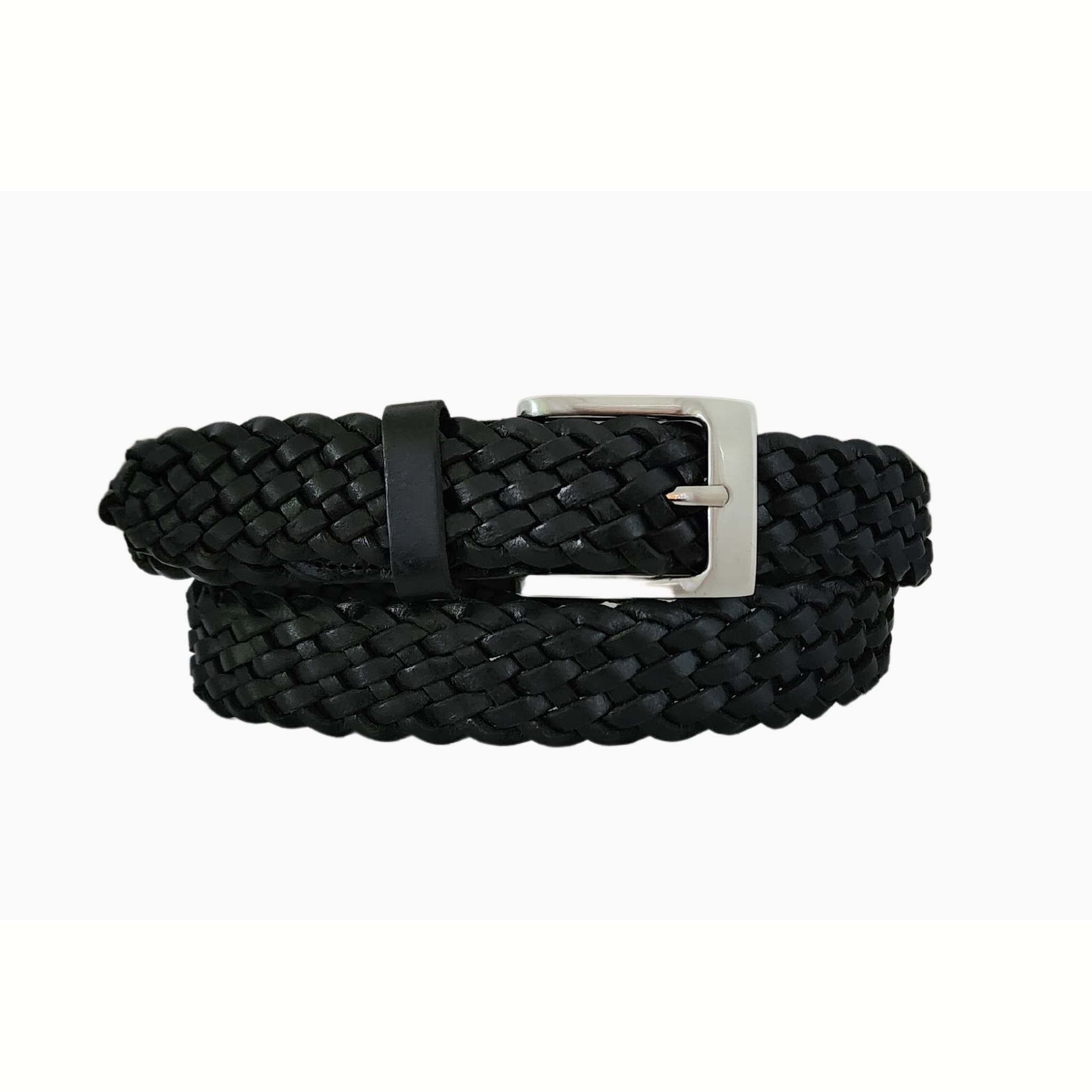 35mm | Black | Plaited Leather Belt - BeltUp Leather Co.