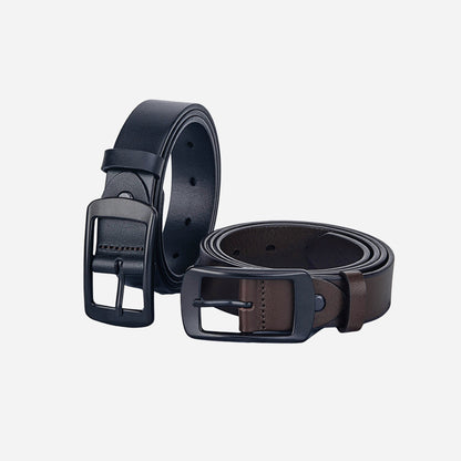 28mm Black and Brown Leather Belt with Black Buckle - BeltUp Leather Co.
