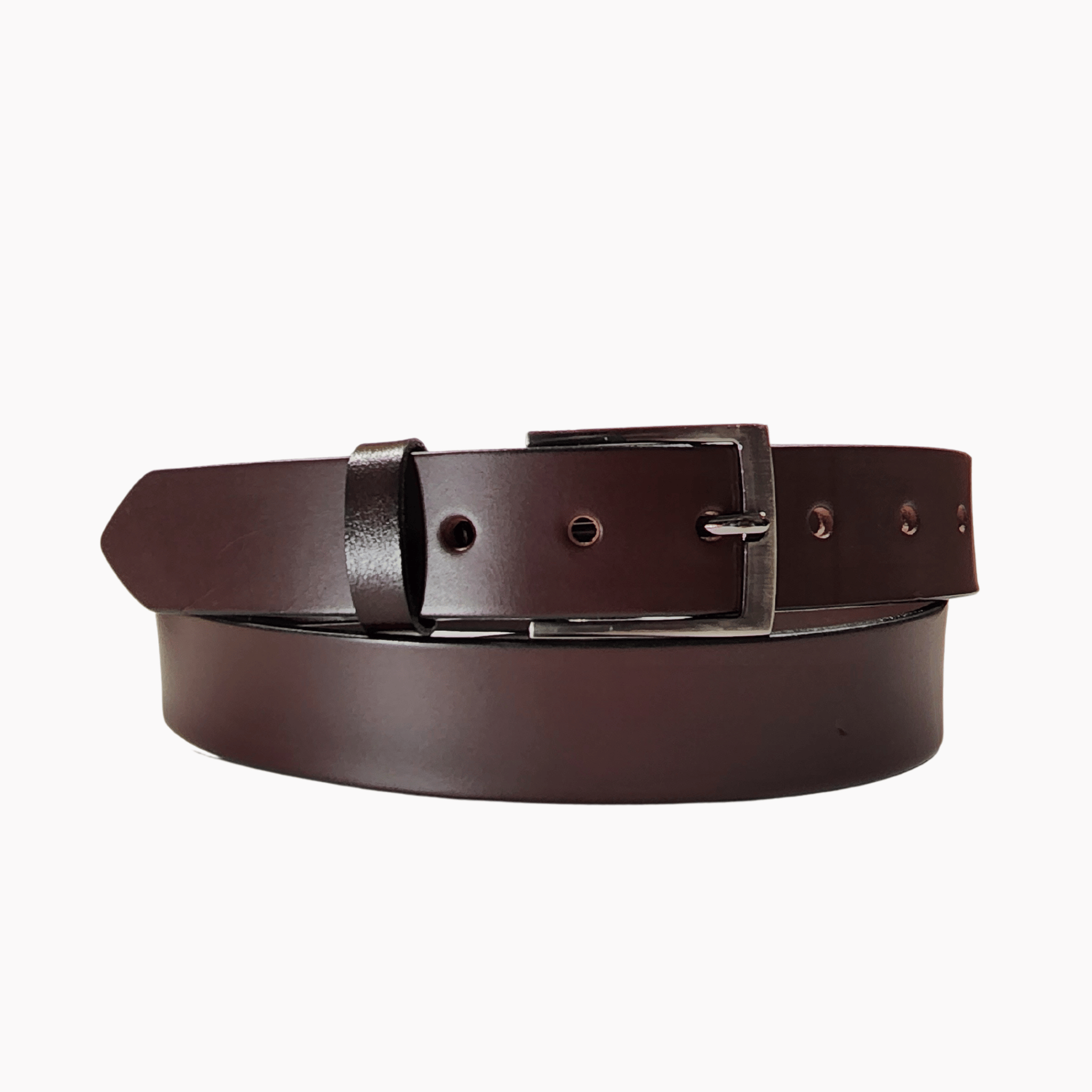 35mm | Brown Leather Belt | Gunmetal Grey Buckle and Leather Keeper | BeltUp - BeltUp Leather Co.