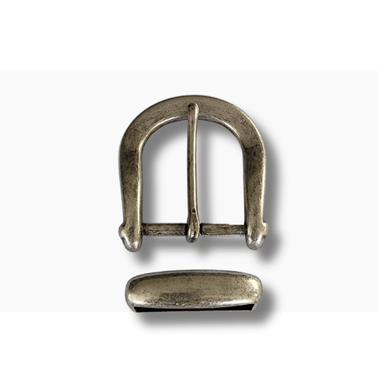 38mm | Antique Silver Buckle and Keeper - BeltUp Leather Co.