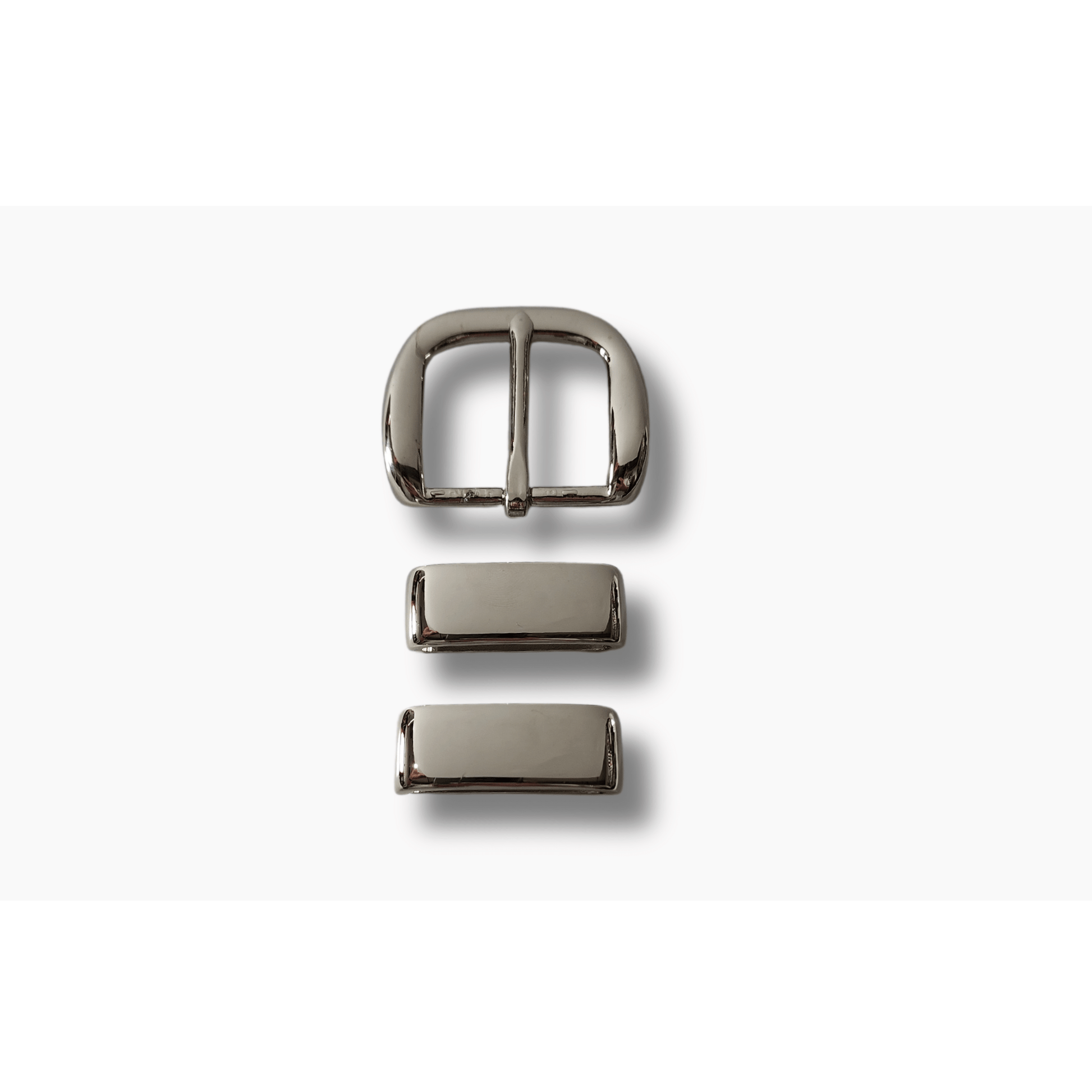 38mm Double Keepers - Polished Silver - BeltUp Leather Co.