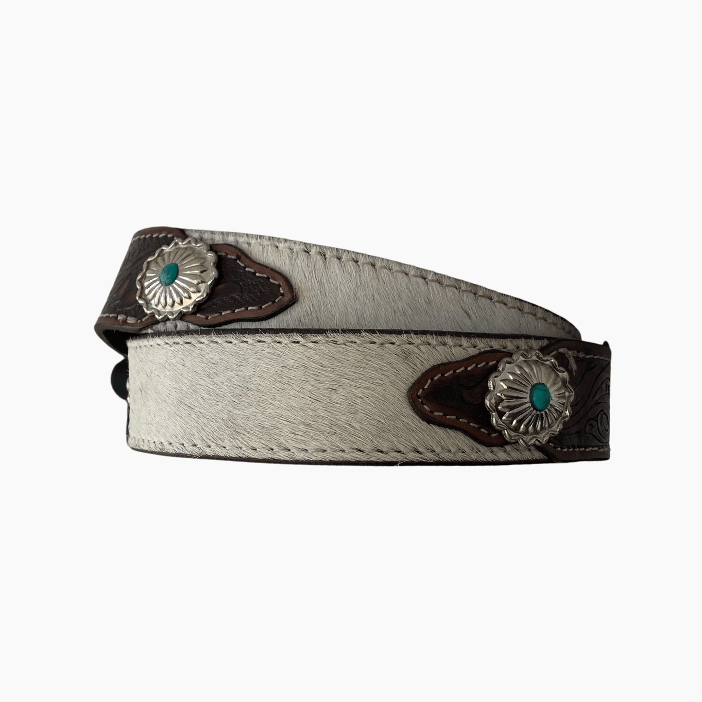 38mm | Hair On Hide | Western Concho Belt - BeltUp Leather Co.