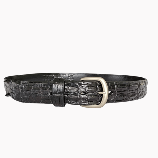 38mm | Black Hornback | Crocodile Belt