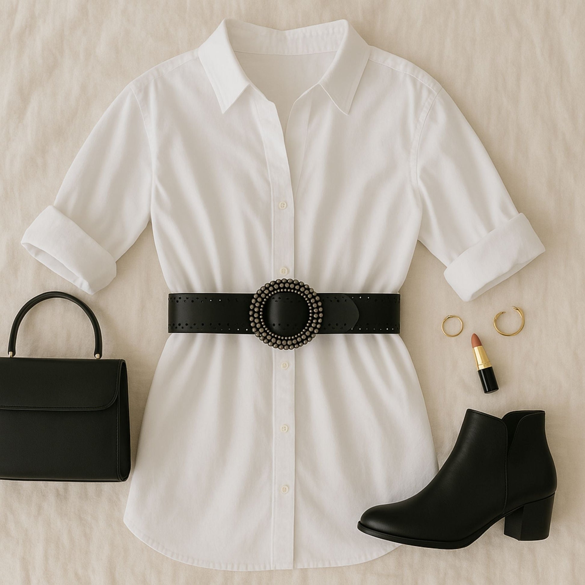 60mm | Ladies Wide Black Leather Belt - BeltUp Leather Co.