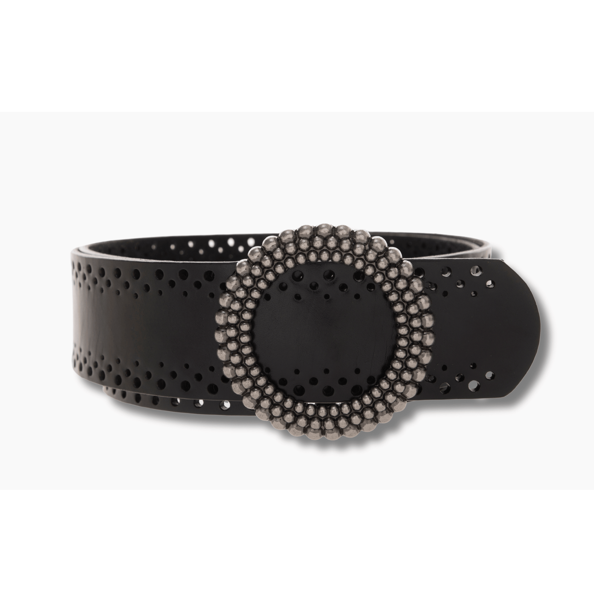 60mm | Ladies Wide Black Leather Belt - BeltUp Leather Co.