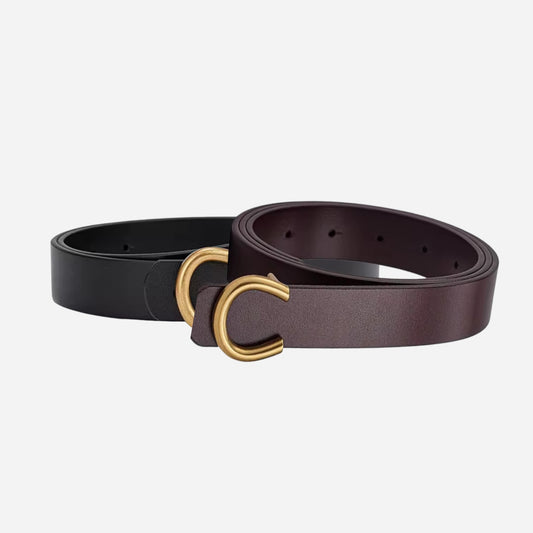 28mm | Top Grain | Antique Gold Buckle - BeltUpOnline