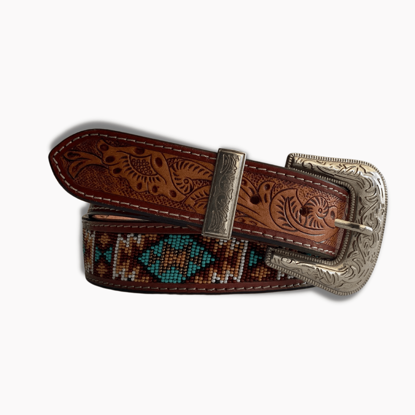 38mm | Western Beads | Leather Belt