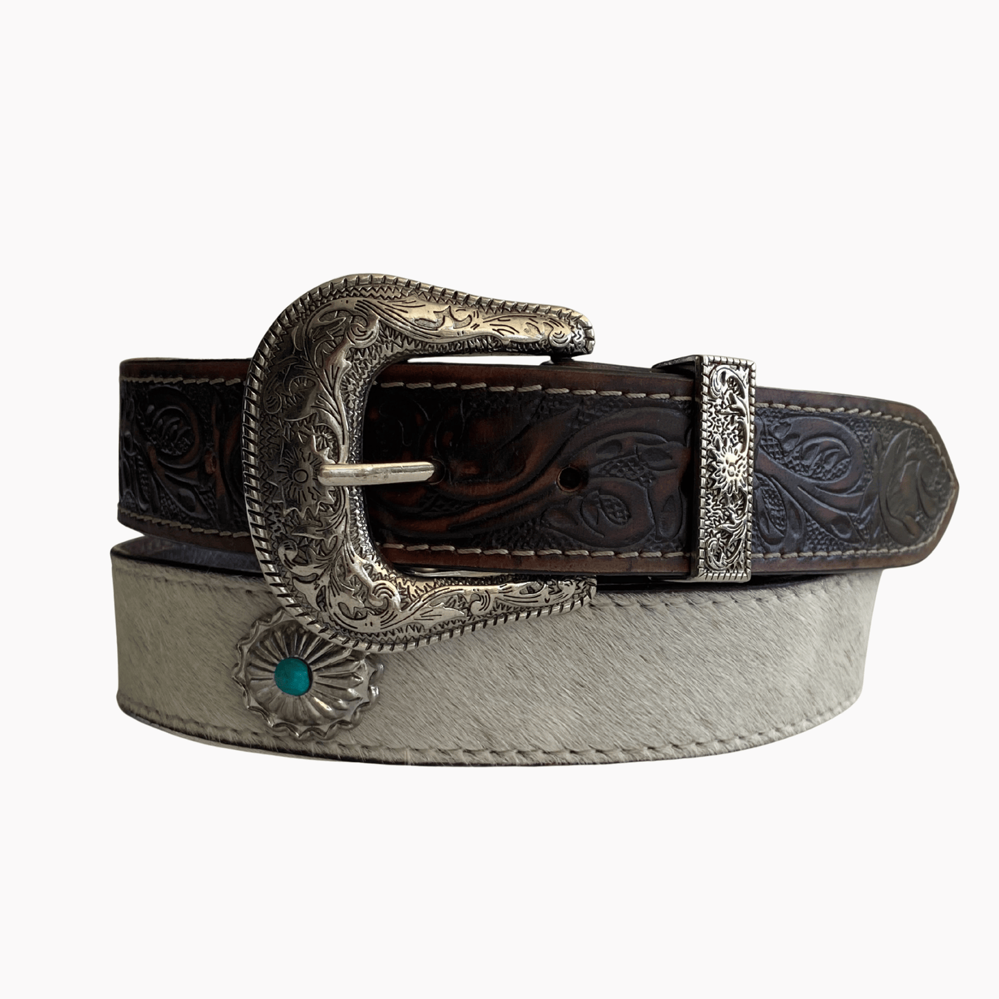 38mm | Hair On Hide | Western Concho Belt