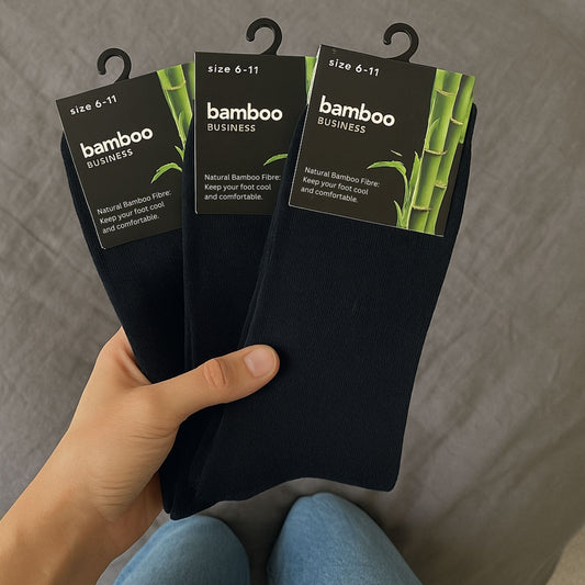 3 x Mens Bamboo Business Socks - Black