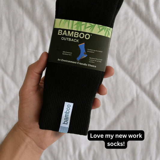 3 x Men's Bamboo Outback Socks - Black