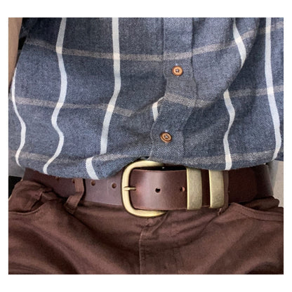 38mm | Cognac Double Keeper | 100% Leather Belt