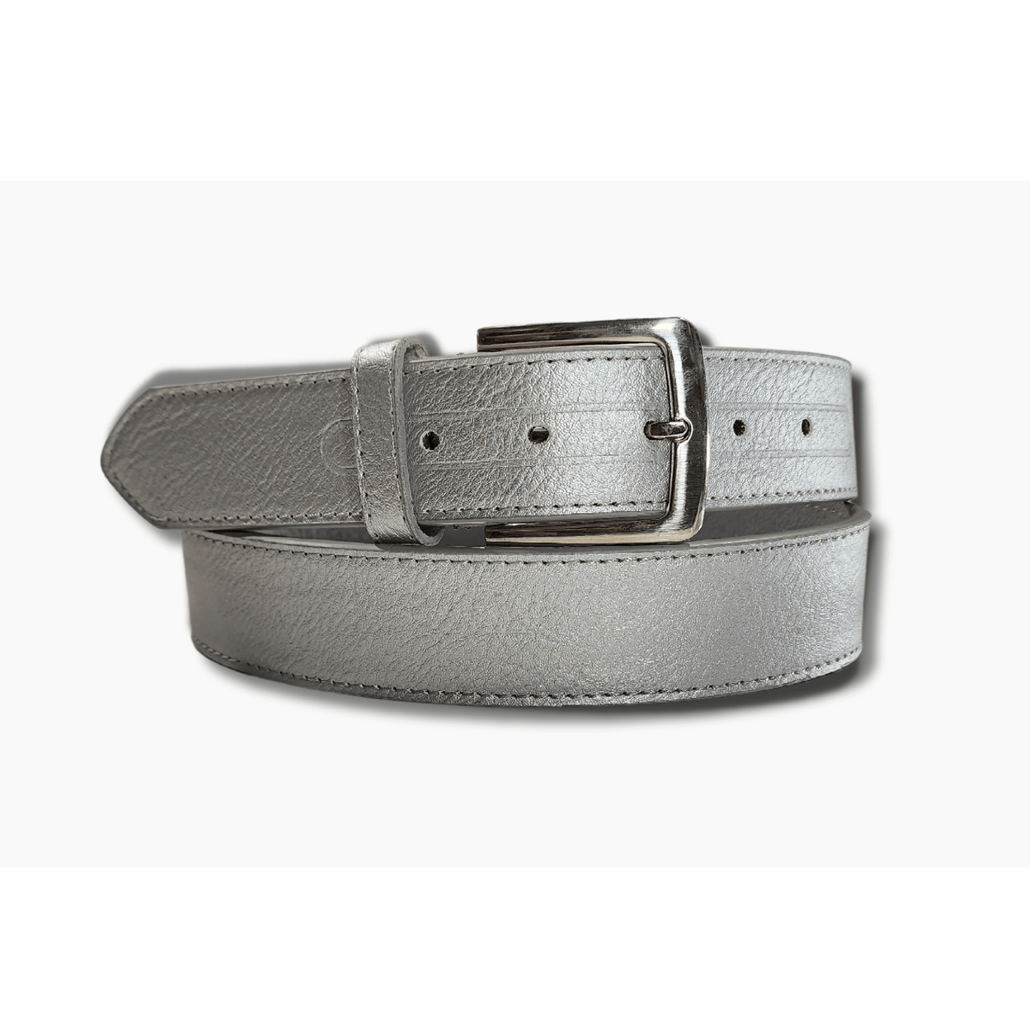 Silver Belt with Siver Buckle- 38 mmm Width - BeltUpOnline