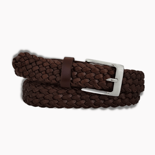 35mm | Brown | Plaited Leather Belt