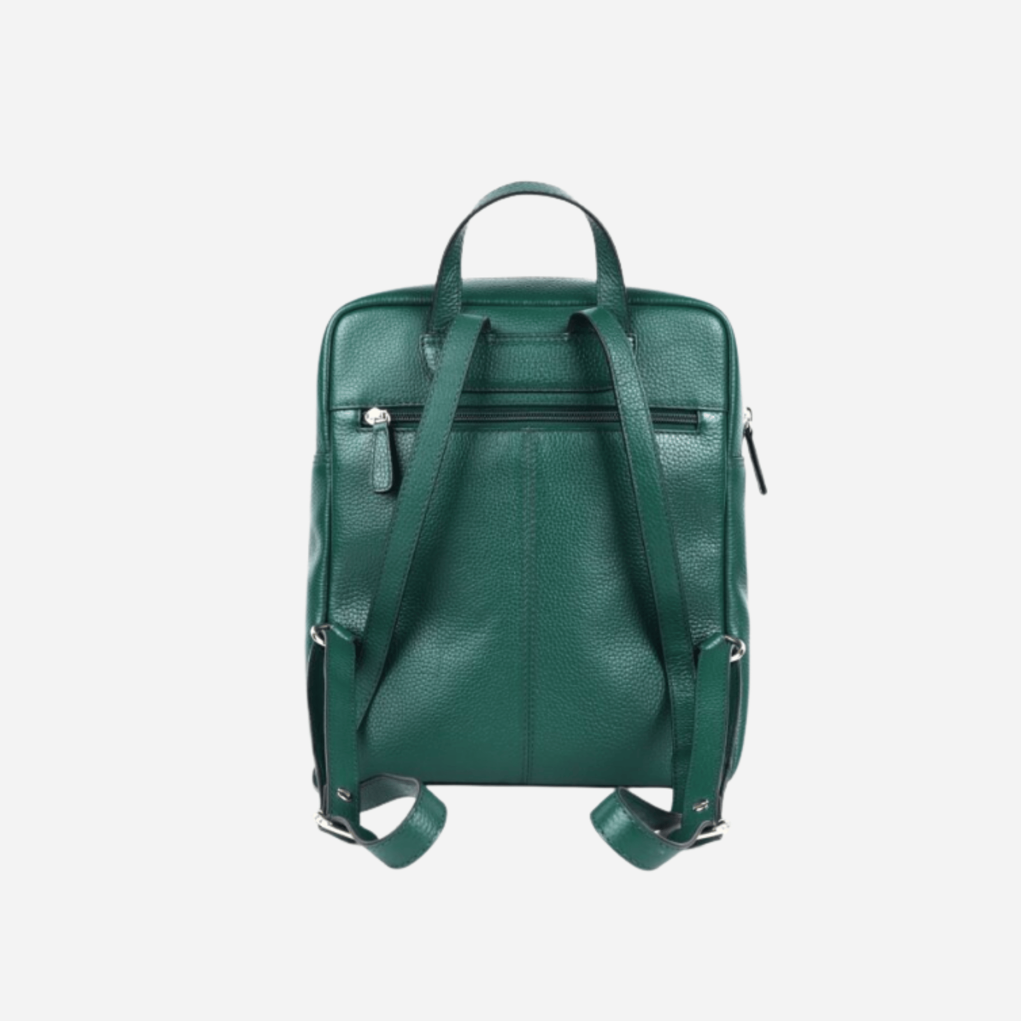 Back view of Singleton green leather backpack - BeltUp Leather Co.