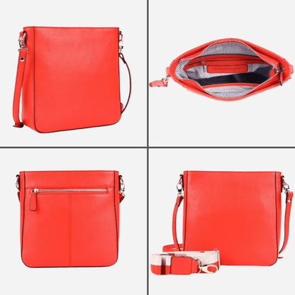 Multi view of Mandarin coloured Leather Crossbody Handbag - Darwin | BeltUp Leather Co.