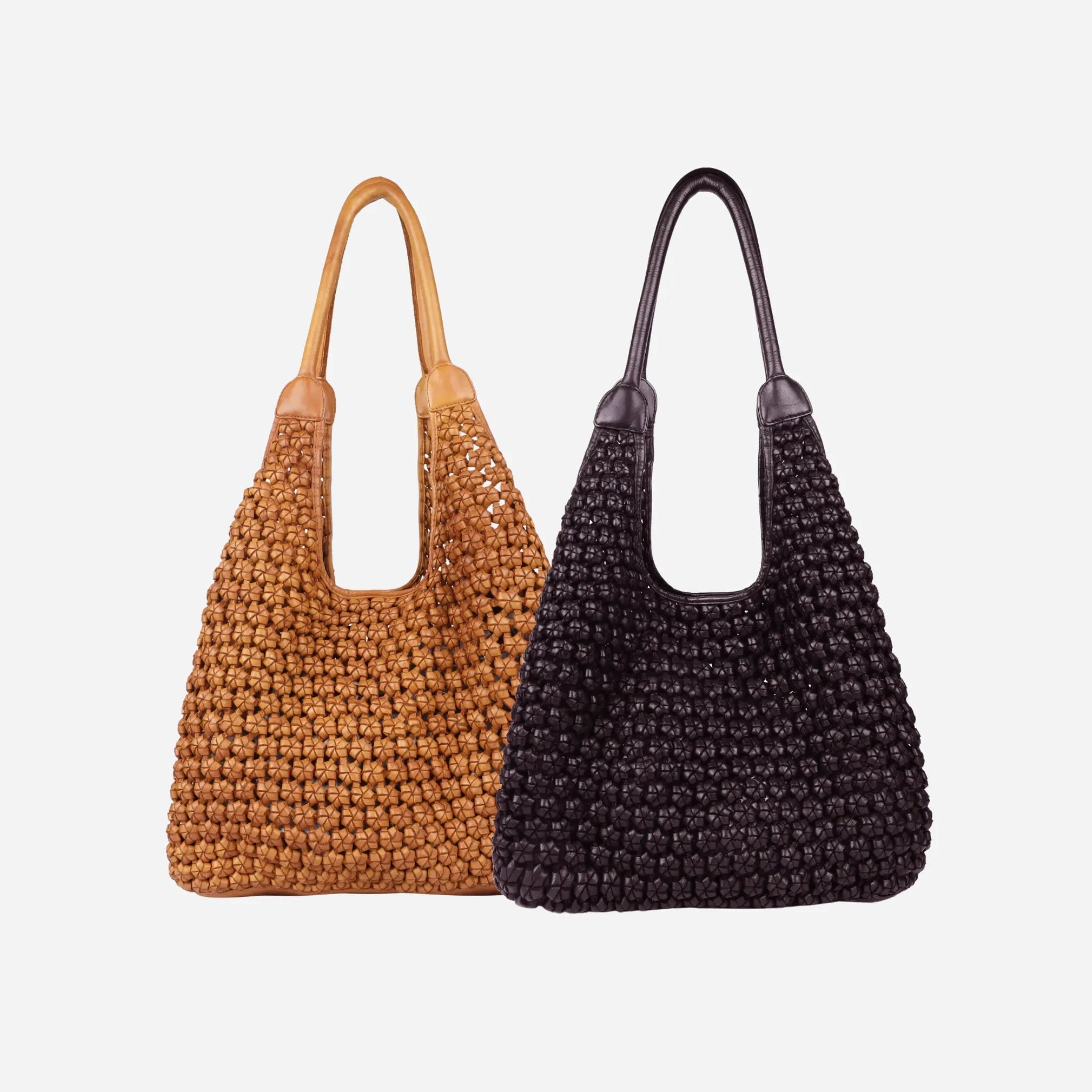 Shoulder Bag | Leather Woven Boho | Clovelly - BeltUp Leather Co.