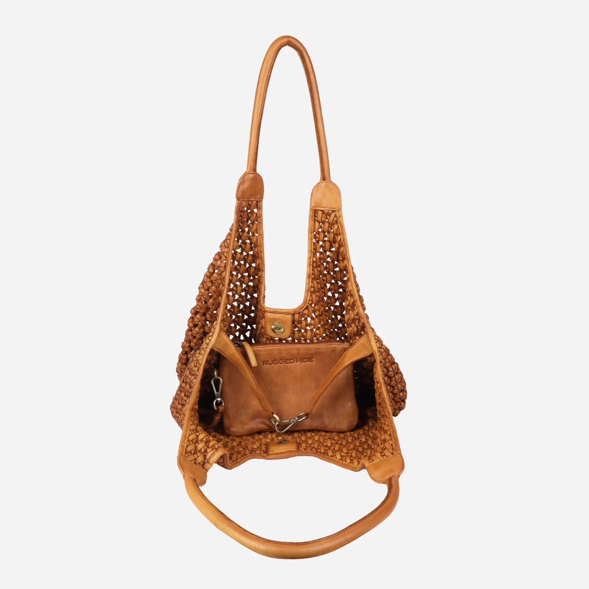 Shoulder Bag | Leather Woven Boho | Clovelly - BeltUp Leather Co.