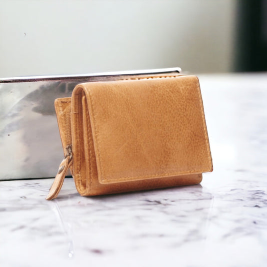 Tan | Coin Zip | Vikky - BeltUp Leather Co.