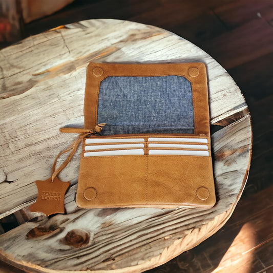 Tan | Purse | Indigo - BeltUp Leather Co.
