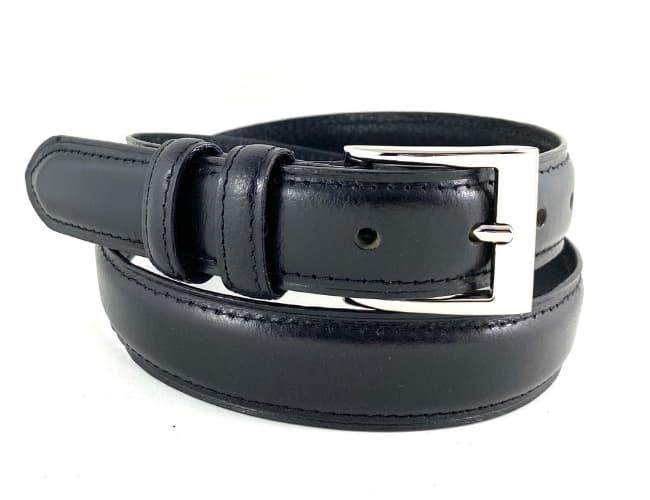 30mm | Black Stitched Leather Belt | Waxed Finish | BeltUp - BeltUp Leather Co.