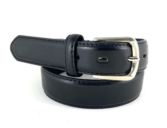 30mm | Thin Black Belt | Rounded Buckle - BeltUp Leather Co.