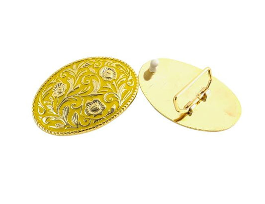 35mm | Yellow | Floral Buckle - BeltUp Leather Co.