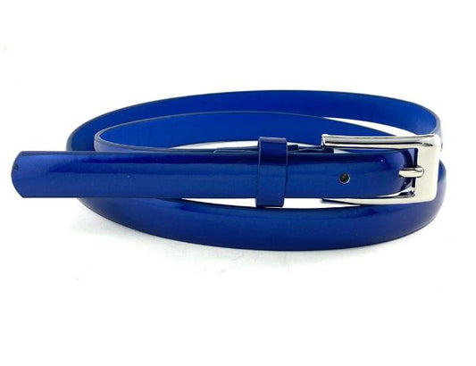 Girls Electric Blue Belt with Nickel Buckle- 18mm Width - BeltUpOnline