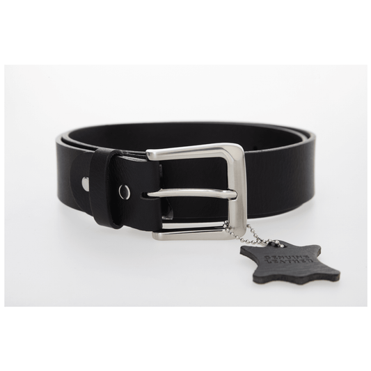 Black Top Grain 100% Leather Belt- 30mm Width - BeltUpOnline