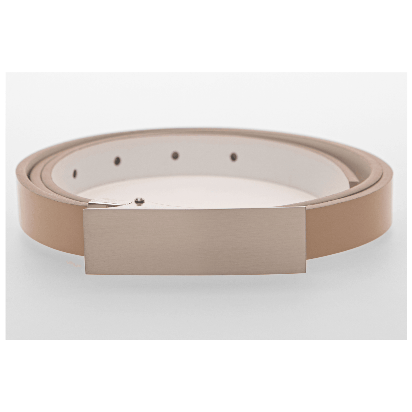 Thin Cream/White Reversible Leather Belt - 15mm Width - BeltUpOnline